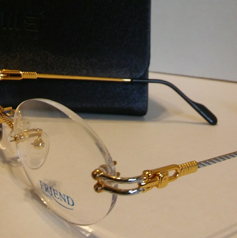 Mens FRIEND OF FRANCE 22K GOLD EYEGLASSES